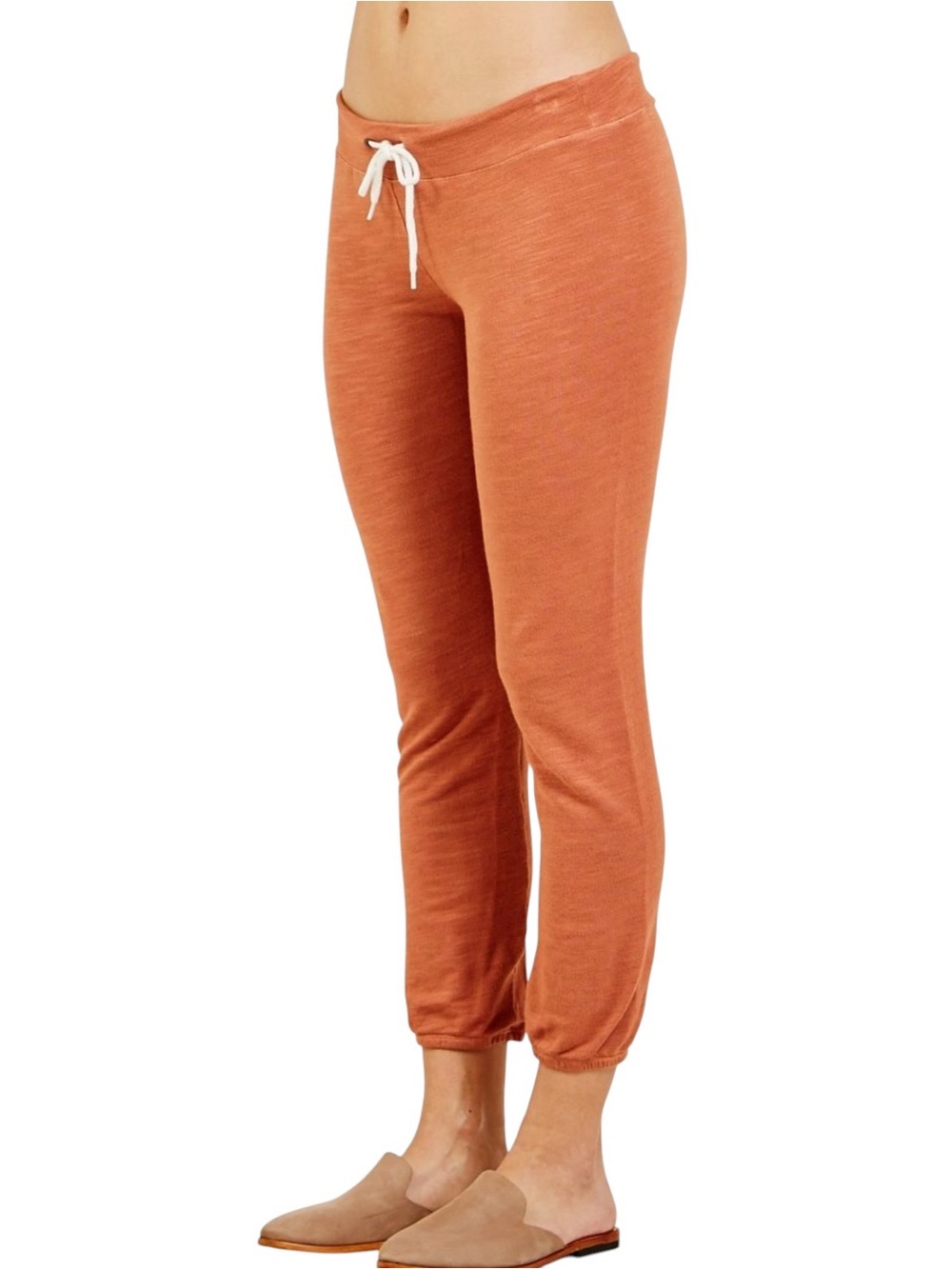 Monrow Rust Orange Knit Lounge Pants